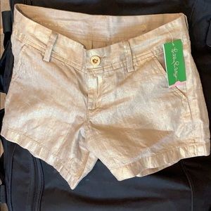 Lilly Pulitzer golden bronze shorts NWT